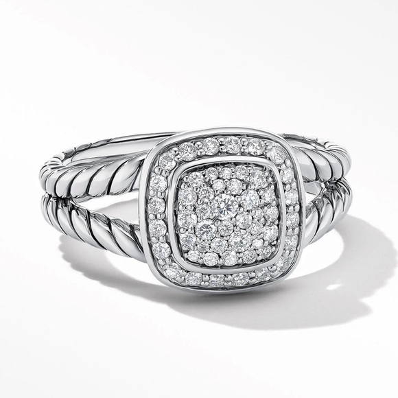 David Yurman Petite Albion® Ring in Sterling Silver with Pavé Diamonds